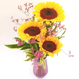 3 Piece's Sunflower Vase