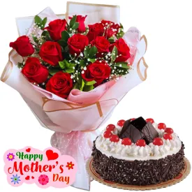 Cebu Flower Shop - Mother’s Day Roses with Cake