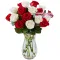 12 Mixed Roses in Vase