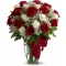 send 24 red and white roses in vase to philippines